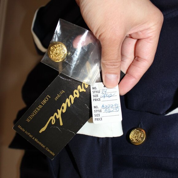 vintage❤️Farouche by Lori Weidner❤️one-piece school uniform blazer bib jacket - Picture 6 of 13